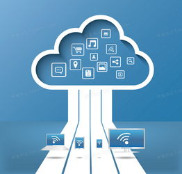 云服務應用背景矢量圖 數(shù)字文化創(chuàng)意內(nèi)容應用服務的高效解決方案